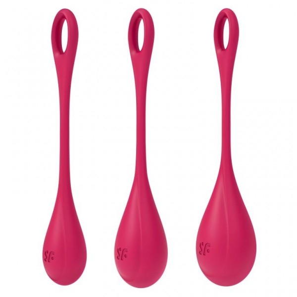 Набор вагинальных шариков "Satisfyer Yoni Power 1" без смещенного центра тяжести, красные 