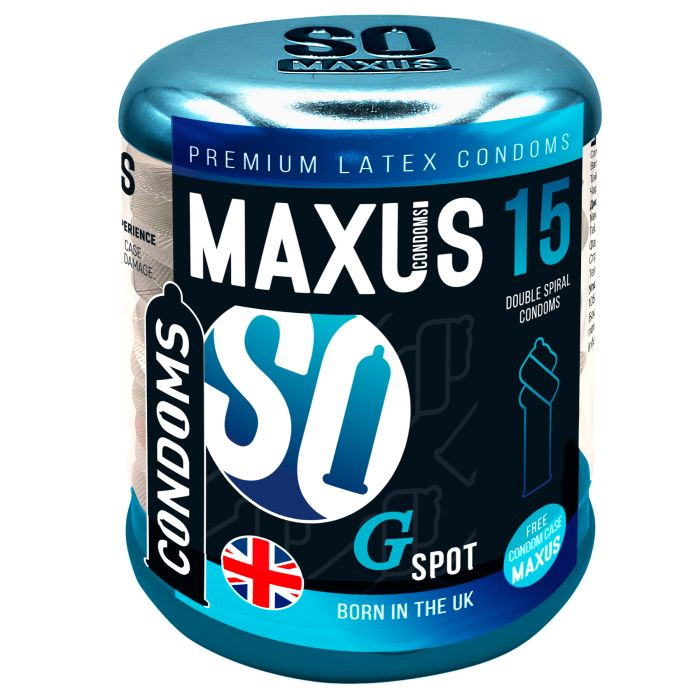 Презервативы для стимуляции G-точки "Maxus G-Spot" в жестяном футляре, 15шт 