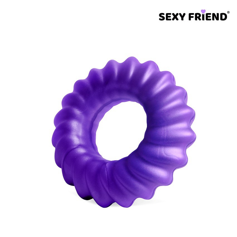 Кольцо эрекционное с рельефом "Sexy Friend" фиолетовое 