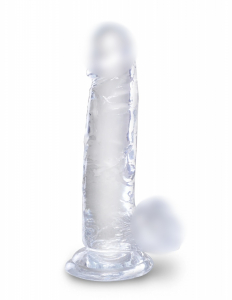 Фаллоимитатор на присоске "King Cock Clear 7" с мошонкой, прозрачный