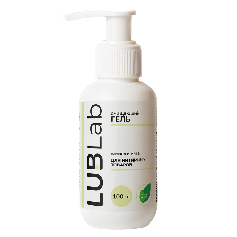 Гель очищающий для секс игрушек "Lub Lab" ваниль и мята, 100ml 