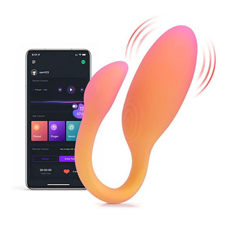 Вибратор + тренажер Кегеля "Flamingo Max" + приложение, оранжевый 