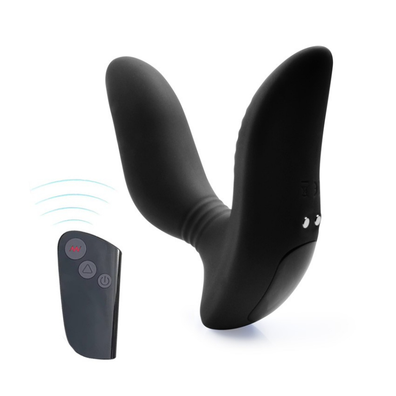 Массажер простаты с вибрацией "Seamless Curve P-Spot" на дистанционном управлении, черный 