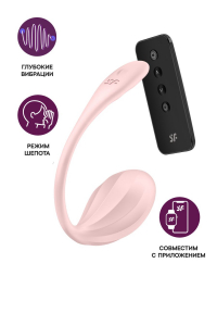 Виброяйцо на дистанционном управлении "Satisfyer Ribbed Petal" + приложение, розовое